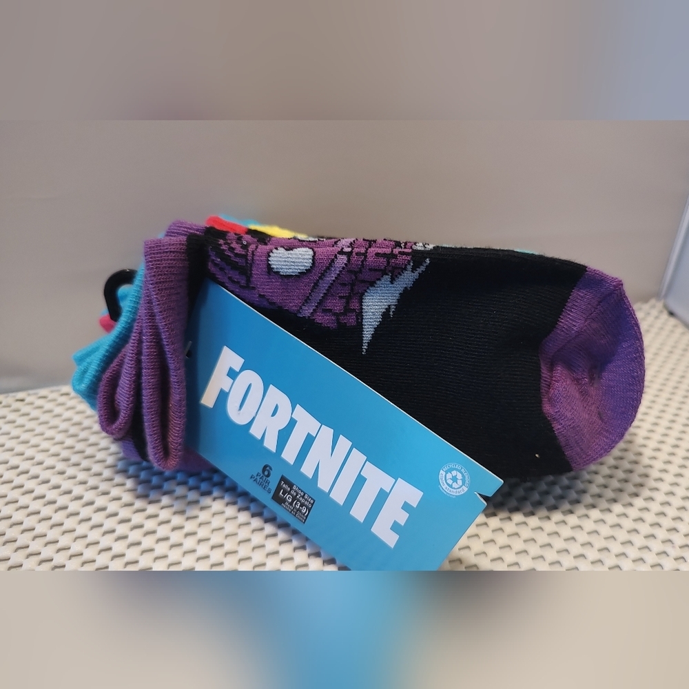 Boys No Show Socks Fortnite Shoes Size 3-9 Large 6pairs NWT